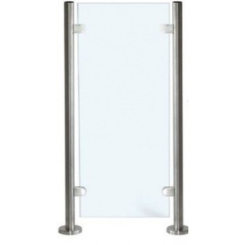 42.4mm Round Post & 8mm Clear Counter Top Screen - 1000mm