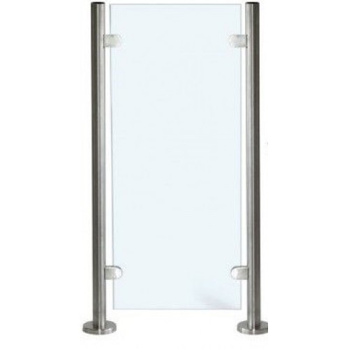 42.4mm Round Post & 8mm Clear Counter Top Screen - 1000mm